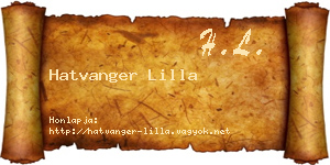 Hatvanger Lilla névjegykártya